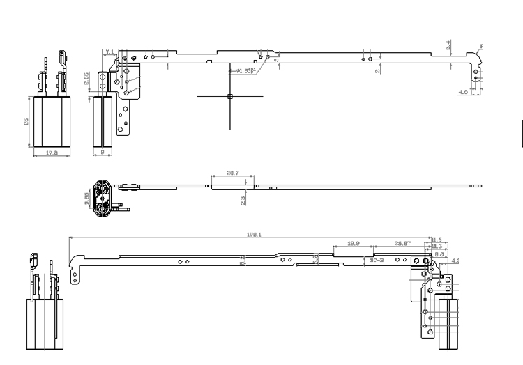 分段式筆記本翻轉(zhuǎn)軸結(jié)構(gòu)圖